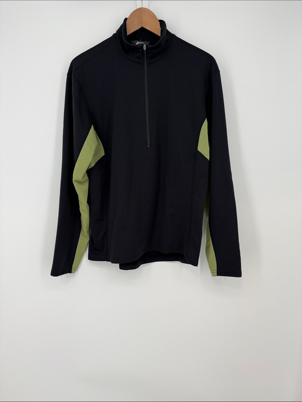 MEC Vintage Black/Green Half-Zip Pullover Men's Size Large